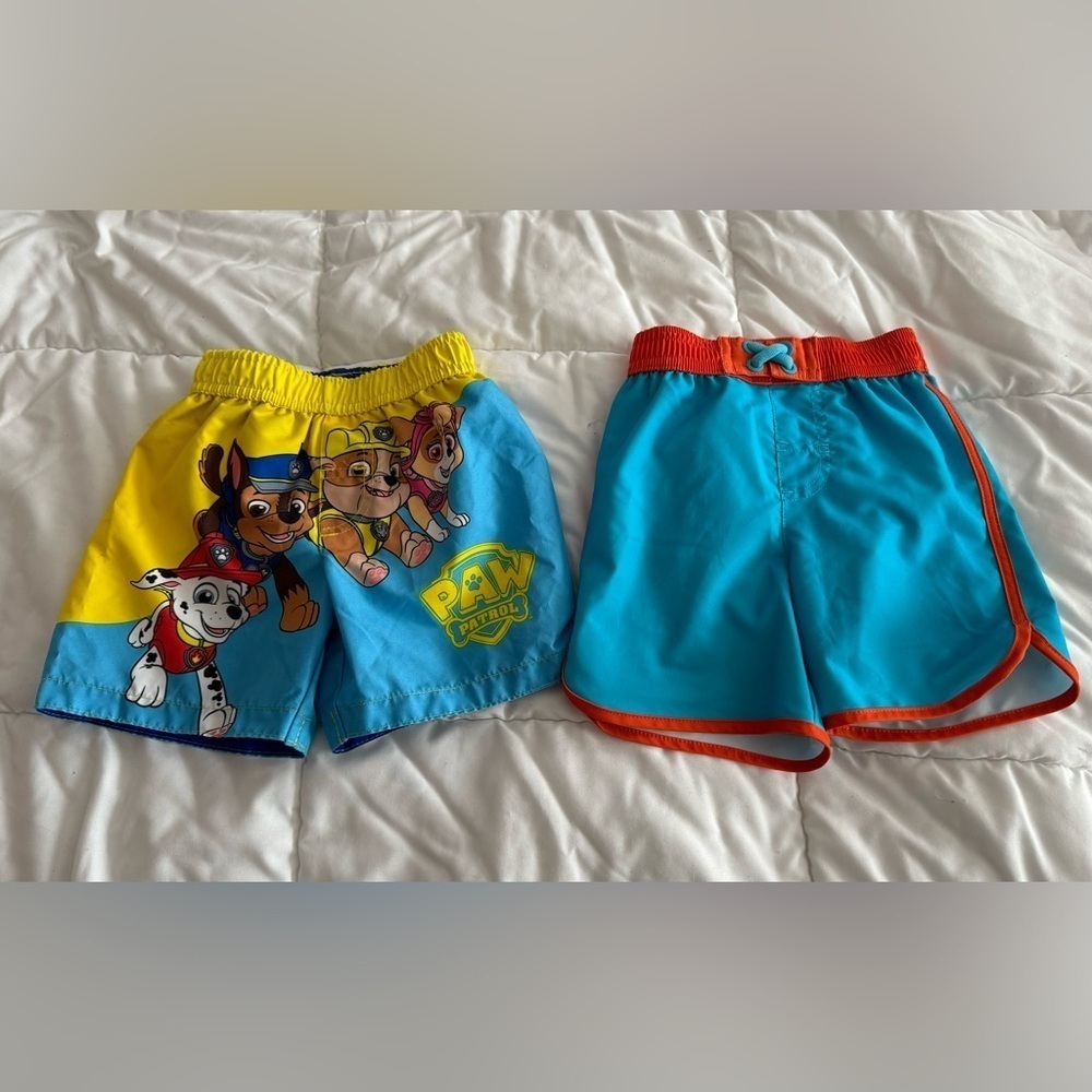 Two Toddler Baiting Suit Trunks